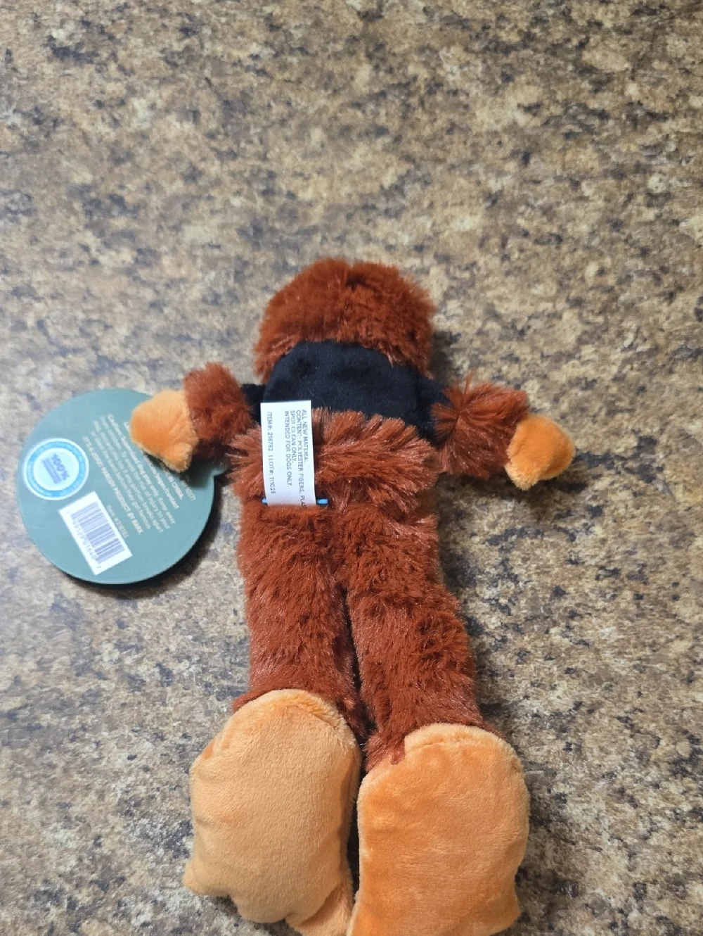 Bark GigFoot Plush Dog Toy with Nirvana Tee - Brown & Orange NWT Size Small